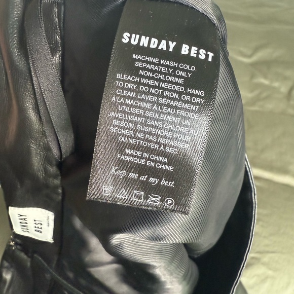 Aritzia Sunday Best Black Faux Leather Pleated Mini Skirt Size 4 Tenniscore Y2K - Picture 5 of 5